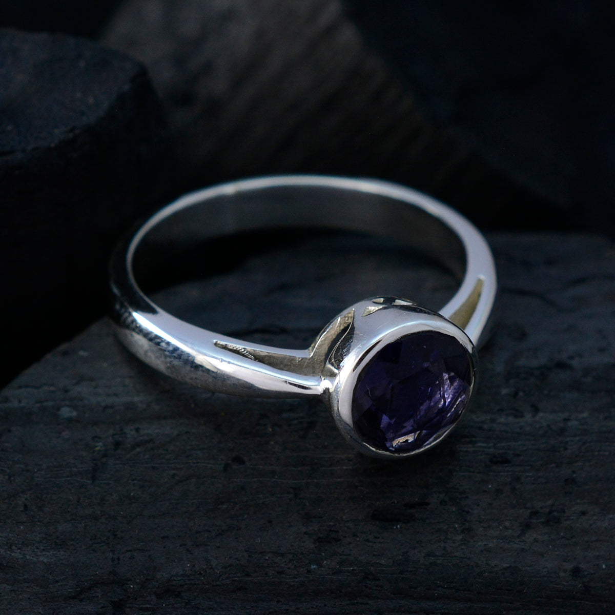 Iolith Solitär Afrikanischer 92,5 Silber Blaue Edelsteine Federleicht Märchen Ring Schmuck