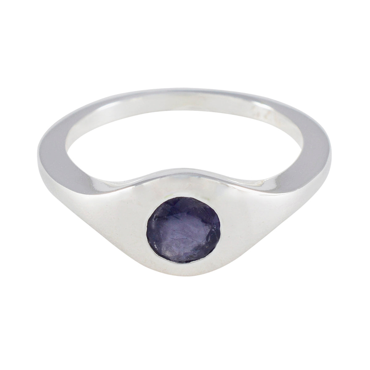 Iolite Solitaire French Sterling Silver Blue Gems Featherlight Modern Ring Jewelry