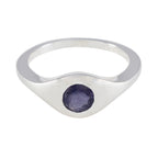 Iolite Solitaire French Sterling Silver Blue Gems Featherlight Modern Ring Jewelry