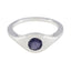 Iolite Solitaire French Sterling Silver Blue Gems Featherlight Modern Ring Jewelry