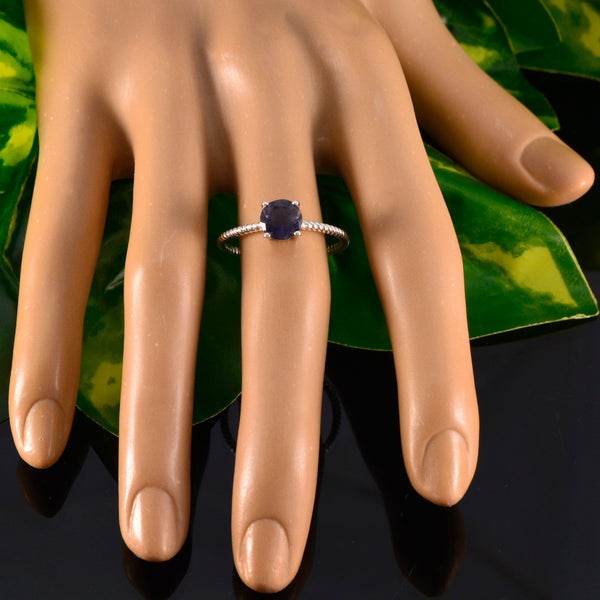 Iolite Solitaire Japanese 92.5 Silver Blue Gemstones Delicate Twist Ring Jewelry