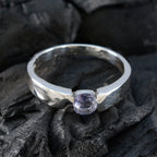 Iolite Solitaire Moroccan 92.5 Silver Blue Gems Slim Glamorous Ring Jewellery