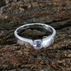 Iolite Solitaire Moroccan 92.5 Silver Blue Gems Slim Glamorous Ring Jewellery