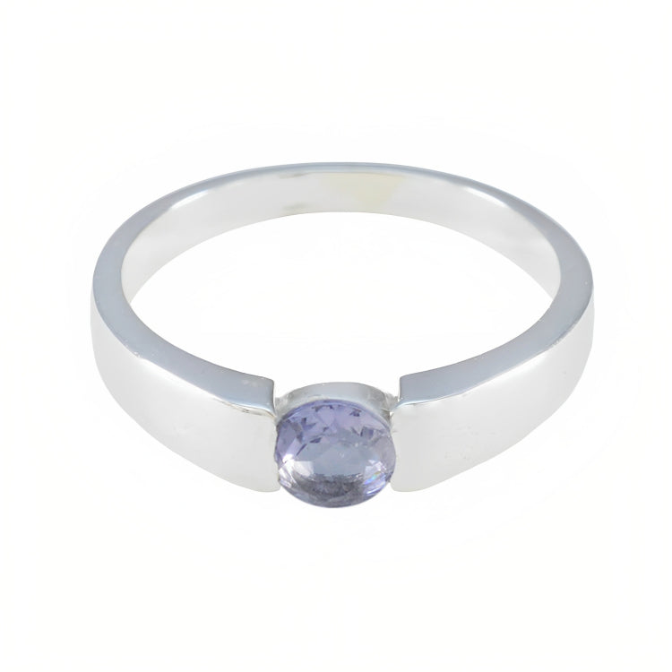 Iolite Solitaire Moroccan 92.5 Silver Blue Gems Slim Glamorous Ring Jewellery Hoofdafbeelding
