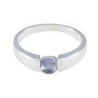 Iolite Solitaire Moroccan 92.5 Silver Blue Gems Slim Glamorous Ring Jewellery