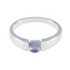 Iolite Solitaire Moroccan 92.5 Silver Blue Gems Slim Glamorous Ring Jewellery