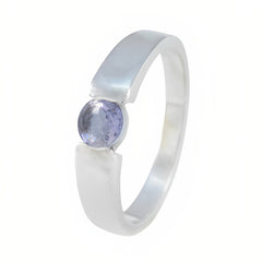 Iolite Solitaire Moroccan 92.5 Silver Blue Gems Slim Glamorous Ring Jewellery