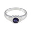Iolite Solitaire Russian Sterling Silver Blue Gemstone Featherlight Modern Ring Jewelry