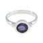 Iolite Solitaire French Sterling Silver Blue Gemstones Slim Sophisticated Ring Jewelry
