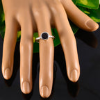 Iolite Solitaire Korean Sterling Silver Blue Gemstone Dainty Romantic Ring Jewellery