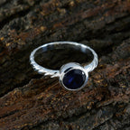 Iolite Solitaire Korean Sterling Silver Blue Gemstone Dainty Romantic Ring Jewellery