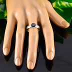 Iolite Solitaire Egyptian 92.5 Silver Blue Gemstone Tiny Feminine Ring Jewelry