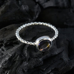 Iolite Solitaire Korean 92.5 Silver Blue Gemstones Delicate Twist Ring Jewelry