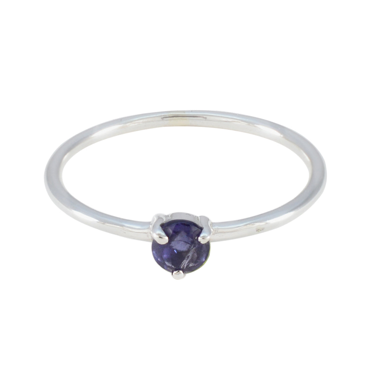 Iolite Solitaire Turkish 925 Silver Blue Gemstone Minimalist Luxurious Ring Jewelry