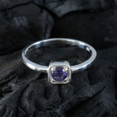 Iolite Solitaire Turkish Sterling Silver Blue Gems Delicate Sophisticated Ring Jewelry