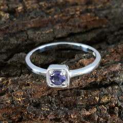 Iolite Solitaire Turkish Sterling Silver Blue Gems Delicate Sophisticated Ring Jewelry