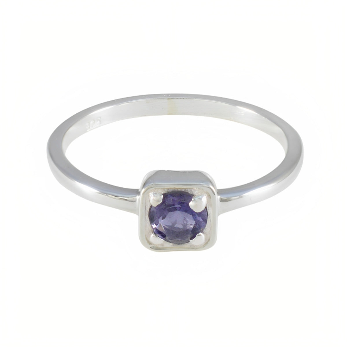Iolite Solitaire Turkish Sterling Silver Blue Gems Delicate Sophisticated Ring Jewelry