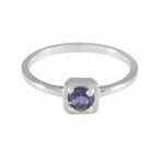 Iolite Solitaire Turkish Sterling Silver Blue Gems Delicate Sophisticated Ring Jewelry