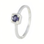 Iolite Solitaire Turkish Sterling Silver Blue Gems Delicate Sophisticated Ring Jewelry