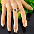 Iolite Solitaire Turkish 92.5 Silver Blue Gemstones Dainty Contemporary Ring Jewellery