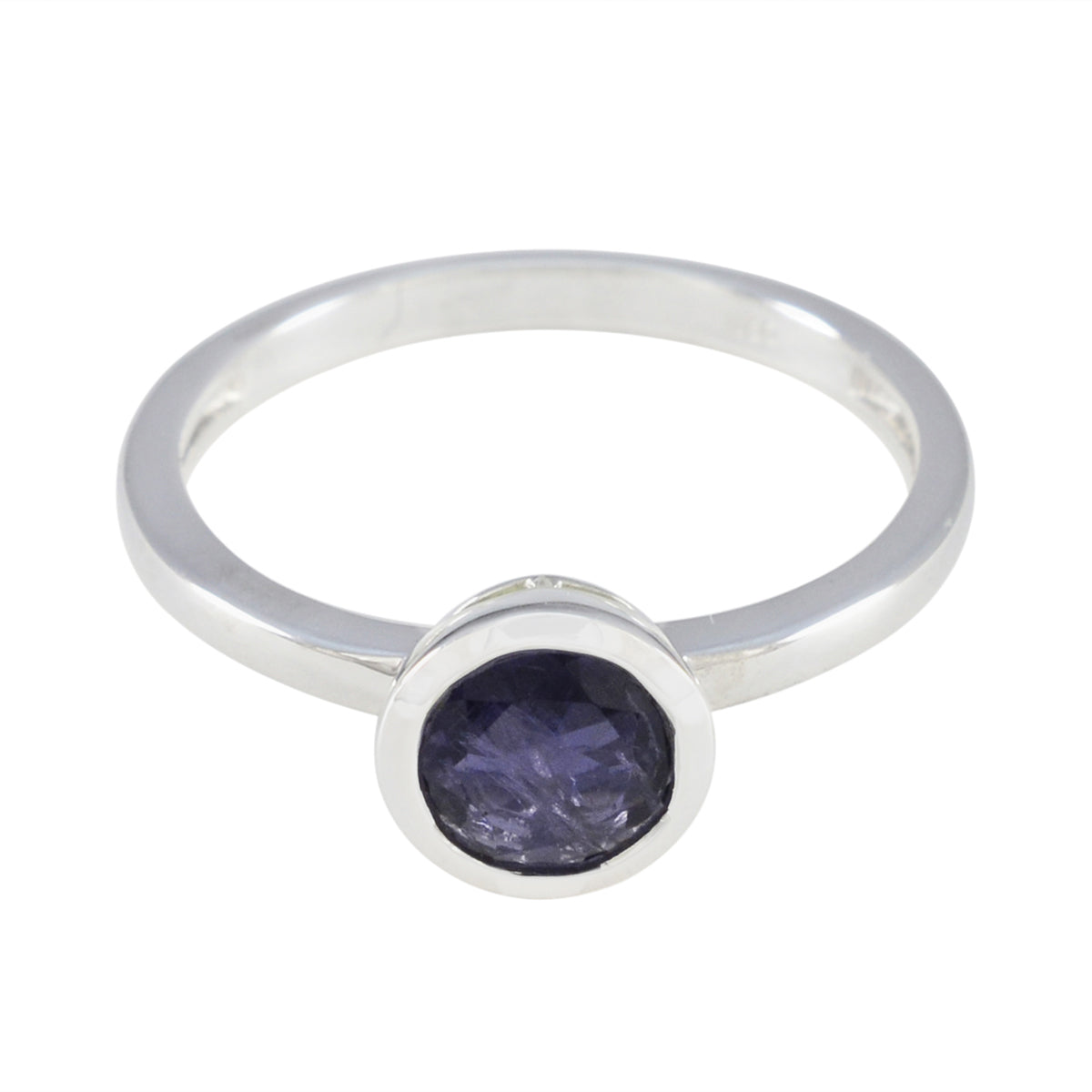 Iolite Solitaire Turkish 92.5 Silver Blue Gemstones Dainty Contemporary Ring Jewellery