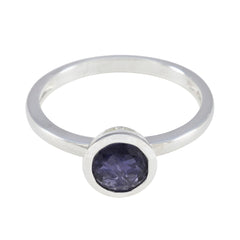 Iolite Solitaire Turkish 92.5 Silver Blue Gemstones Dainty Contemporary Ring Jewellery
