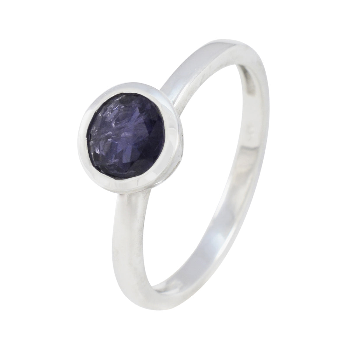Iolite Solitaire Turkish 92.5 Silver Blue Gemstones Dainty Contemporary Ring Jewellery