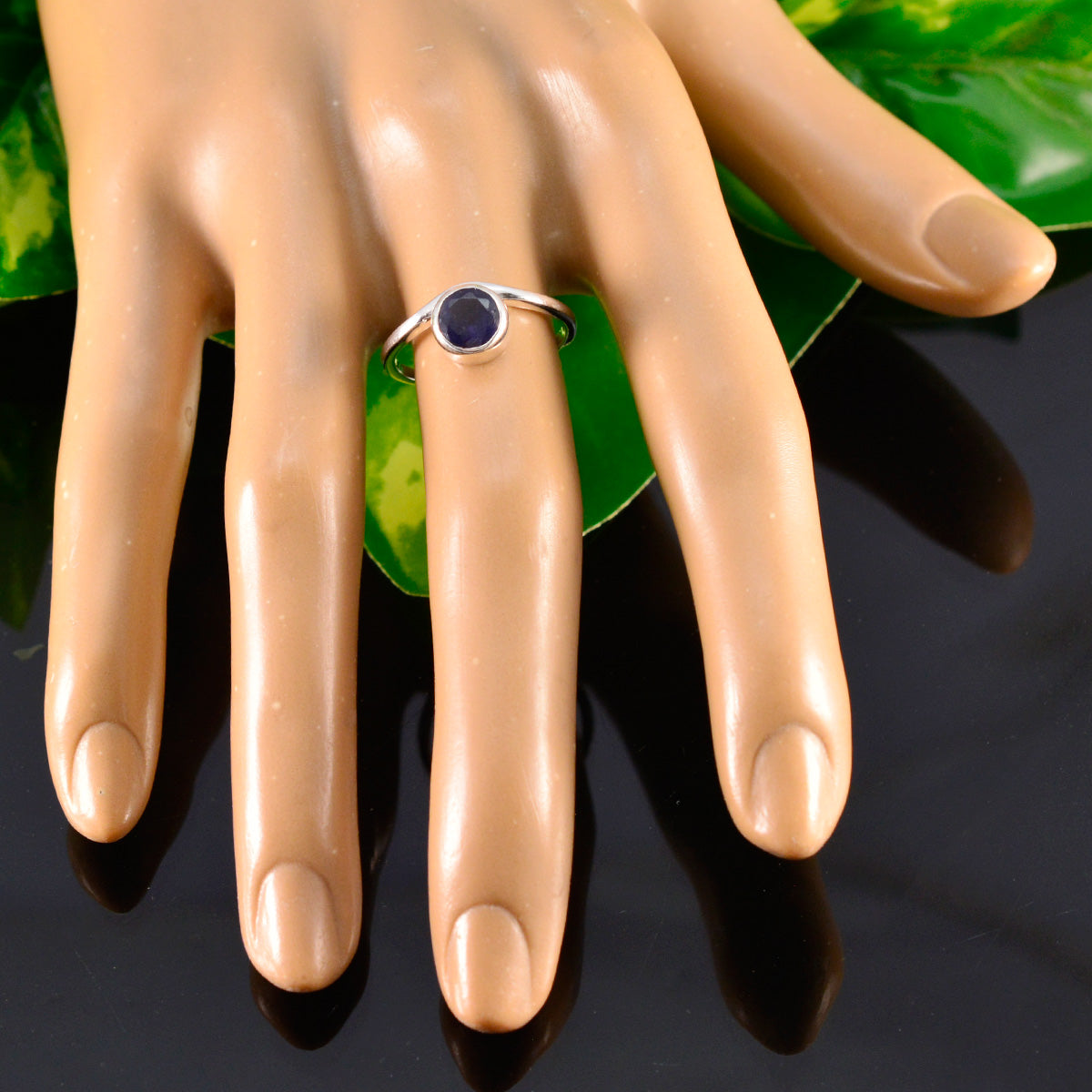 Iolite Solitaire Turkish Sterling Silver Blue Gemstone Delicate Glamorous Ring Jewellery