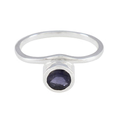Iolite Solitaire Turkish Sterling Silver Blue Gemstone Delicate Glamorous Ring Jewellery