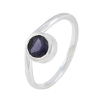 Iolite Solitaire Turkish Sterling Silver Blue Gemstone Delicate Glamorous Ring Jewellery