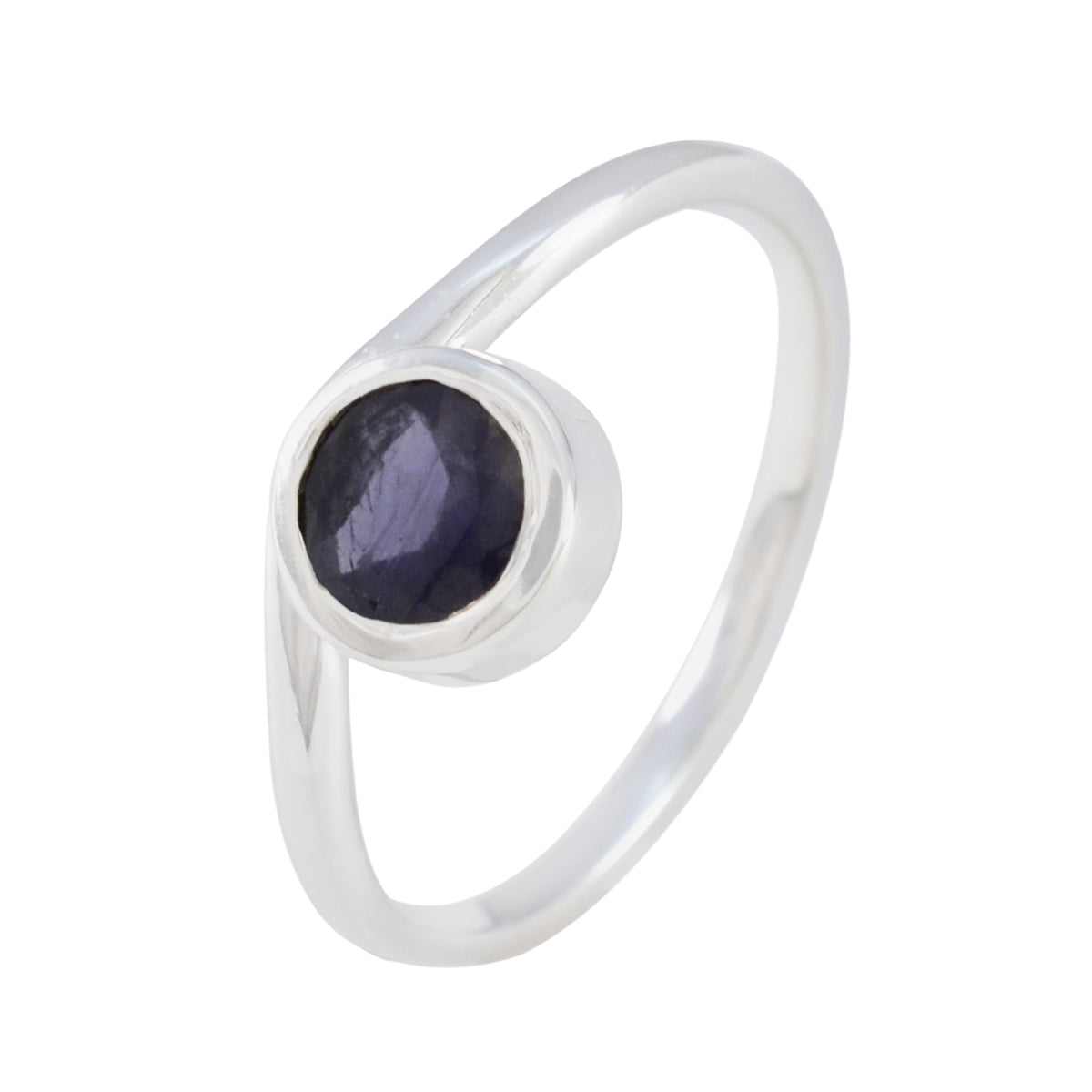 Iolite Solitaire Turkish Sterling Silver Blue Gemstone Delicate Glamorous Ring Jewellery