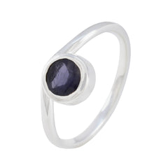 Iolite Solitaire Turkish Sterling Silver Blue Gemstone Delicate Glamorous Ring Jewellery