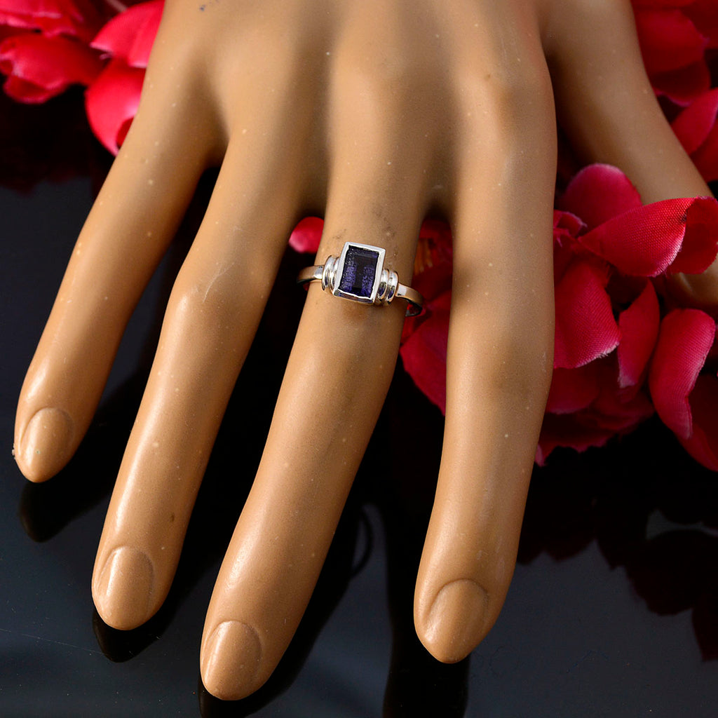 Iolite Solitaire Turkish 92.5 Silver Blue Gems Dainty Fairytale Ring Jewelry