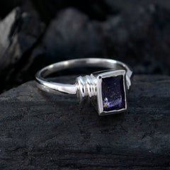 Iolite Solitaire Turkish 92.5 Silver Blue Gems Dainty Fairytale Ring Jewelry