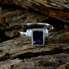 Iolite Solitaire Turkish 92.5 Silver Blue Gems Dainty Fairytale Ring Jewelry