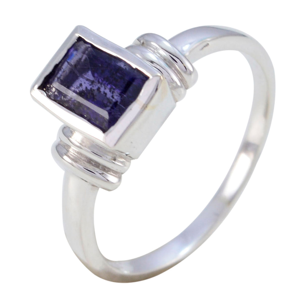 Iolite Solitaire Turkish 92.5 Silver Blue Gems Dainty Fairytale Ring Jewelry