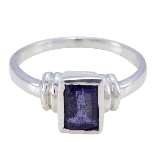 Iolite Solitaire Turkish 92.5 Silver Blue Gems Dainty Fairytale Ring Jewelry