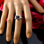 Iolite Solitaire Egyptian Sterling Silver Blue Gemstones Tiny Abstract Ring Jewellery