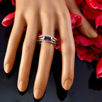 Iolite Solitaire German 92.5 Silver Blue Gemstones Tiny Twist Band Jewelry