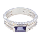 Iolite Solitaire German 92.5 Silver Blue Gemstones Tiny Twist Band Jewelry