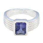 Iolite Solitaire Egyptian 925 Silver Blue Gemstone Mid weight Fairytale Ring Jewellery