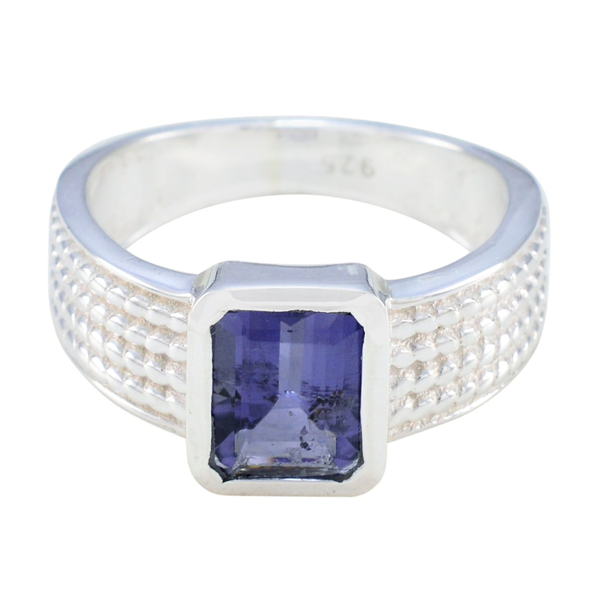 Iolite Solitaire Egyptian 925 Silver Blue Gemstone Mid weight Fairytale Ring Jewellery
