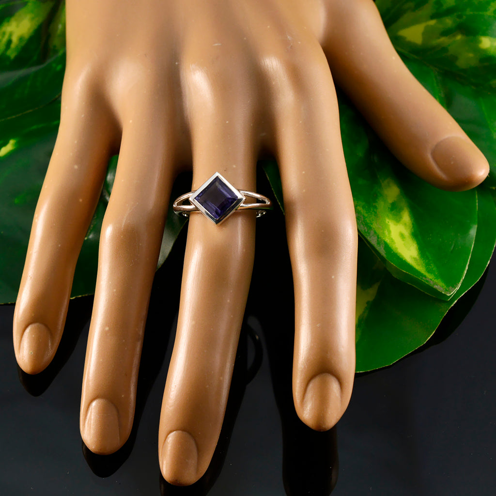 Iolite Solitaire Japanese 92.5 Silver Blue Gems Dainty Glamorous Ring Jewellery