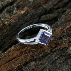 Iolite Solitaire Japanese 92.5 Silver Blue Gems Dainty Glamorous Ring Jewellery