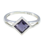 Iolite Solitaire Japanese 92.5 Silver Blue Gems Dainty Glamorous Ring Jewellery