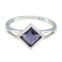 Iolite Solitaire Japanese 92.5 Silver Blue Gems Dainty Glamorous Ring Jewellery
