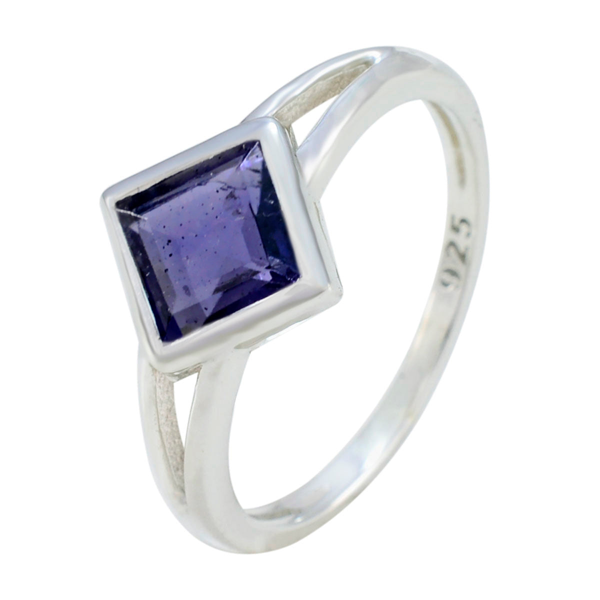 Iolite Solitaire Japanese 92.5 Silver Blue Gems Dainty Glamorous Ring Jewellery Второстепенное изображение товара