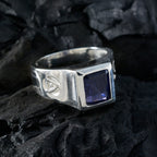 Iolite Solitaire African 925 Sterling Silver Blue Gemstones Versatile Contemporary Ring Jewelry