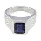 Iolite Solitaire African 925 Sterling Silver Blue Gemstones Versatile Contemporary Ring Jewelry