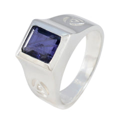Iolite Solitaire African 925 Sterling Silver Blue Gemstones Versatile Contemporary Ring Jewelry